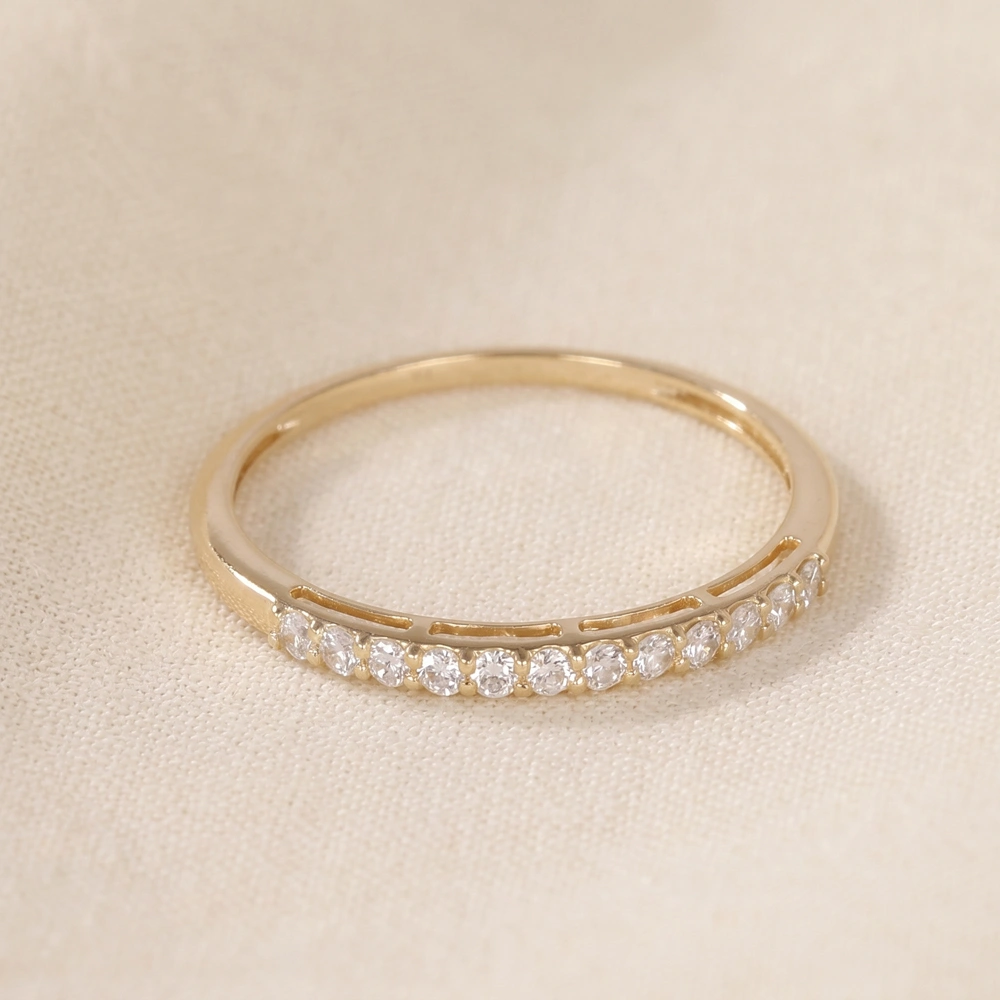 9Kt Yellow Solid Gold Eternity Band With Lab Grown Diamond 9Kt Yellow Solid Gold Eternity Band With Lab Grown Diamond