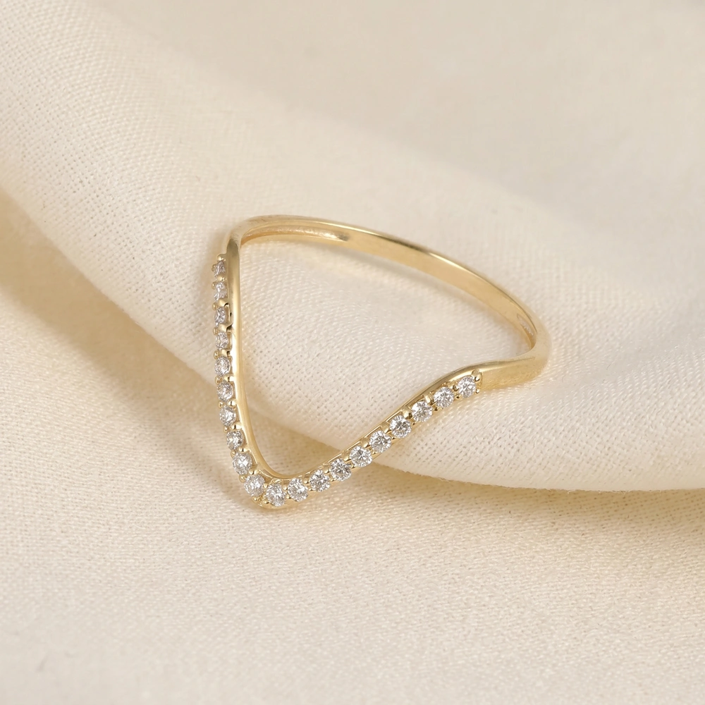 Lab Grown Diamond 9Kt Yellow Gold Wave Eternity Band