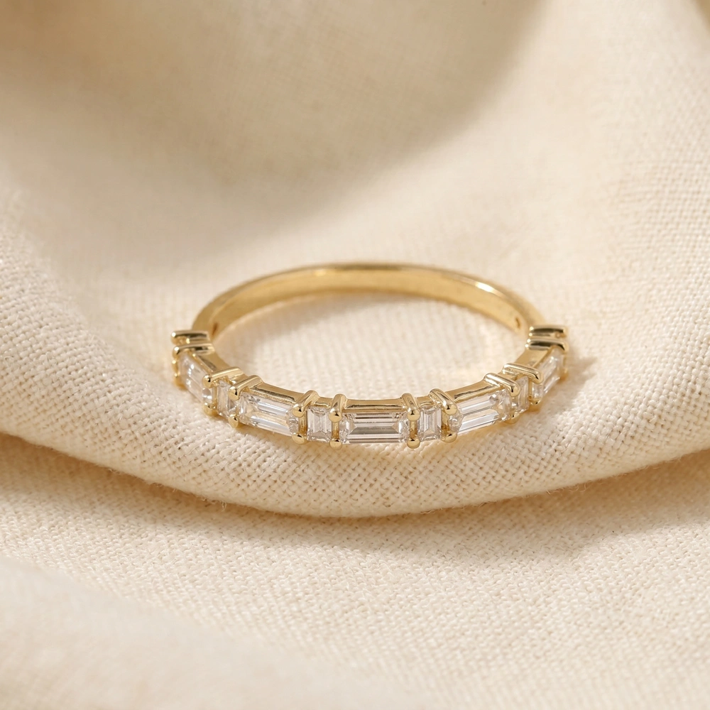 Handcrafted 9 Kt Yellow Gold Ring With Lab Grown Diamond