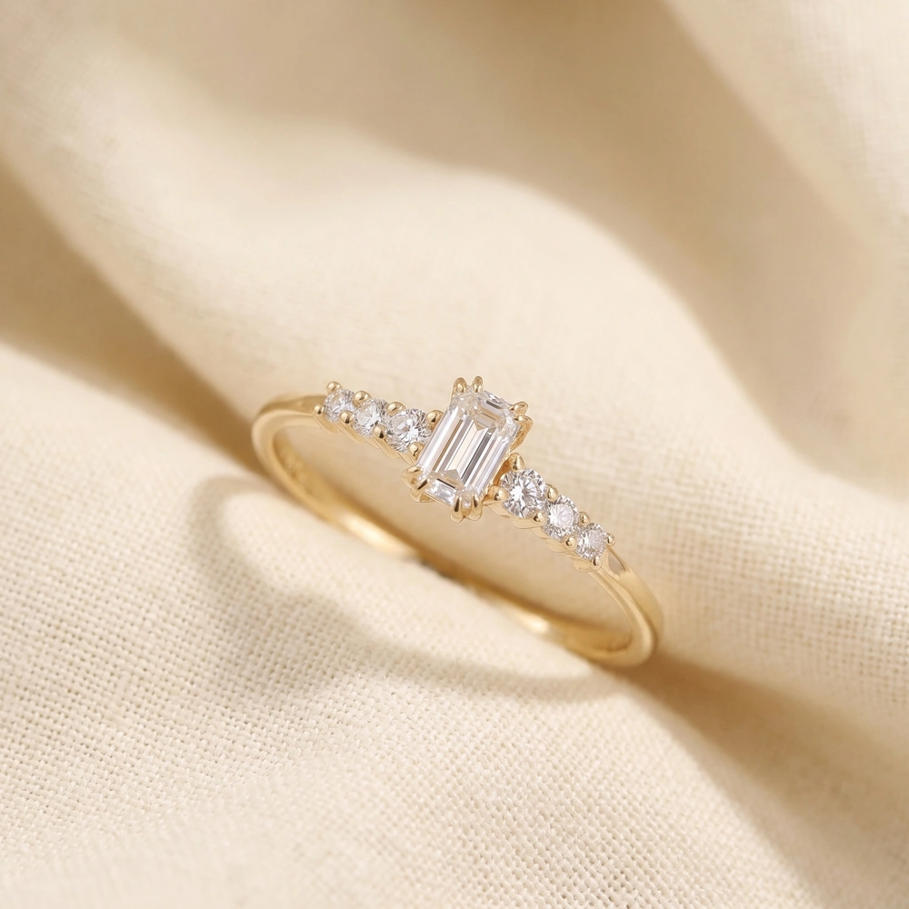 Handcrafted 9Kt Yellow Gold Solitaire Ring Lab Grown Diamond Handcrafted 9Kt Yellow Gold Solitaire Ring Lab Grown Diamond