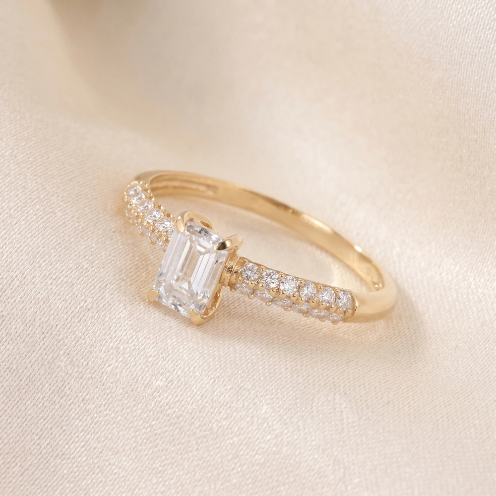 Handcrafted Solitaire Yellow Gold Ring Lab Grown Diamond Handcrafted Solitaire Yellow Gold Ring Lab Grown Diamond