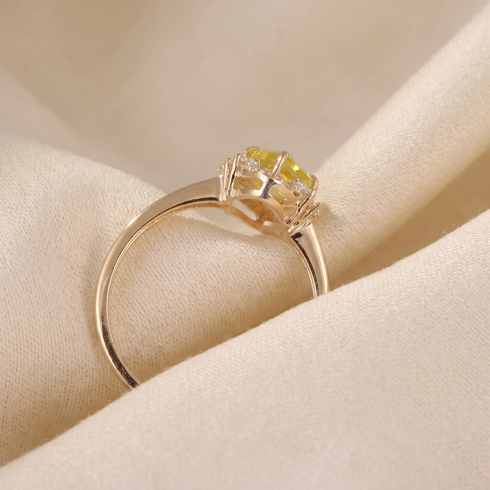 Lab Grown Diamond Yellow Sapphire 9Kt Solid Gold Ring Lab Grown Diamond Yellow Sapphire 9Kt Solid Gold Ring