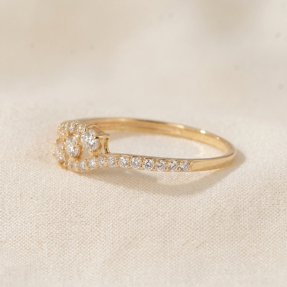 Authentic 9K Yellow Gold Ring with Lab Grown Diamond Jewelry Authentic 9K Yellow Gold Ring with Lab Grown Diamond Jewelry