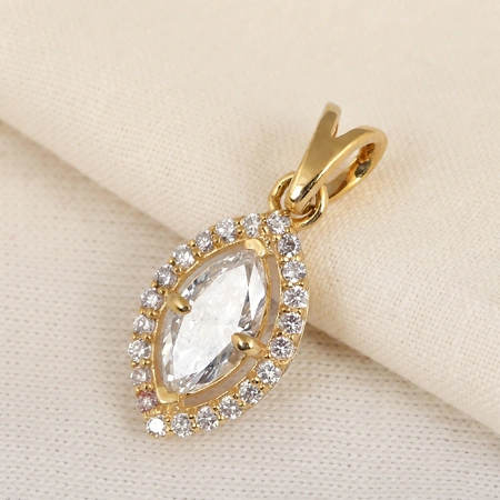Bulk Supply Lab Grown Diamond Charm in Yellow Gold 9kt
