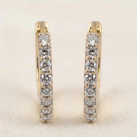 Unique Lab Grown Diamond Earrings in Yellow Gold 14kt Unique Lab Grown Diamond Earrings in Yellow Gold 14kt