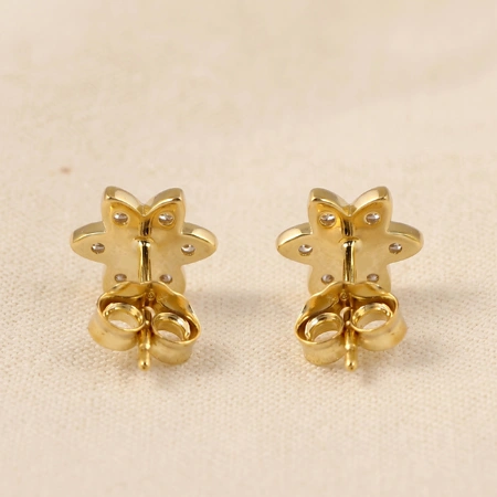 Lab Grown Columbia Emerald and Diamond Earrings 14kt Gold Lab Grown Columbia Emerald and Diamond Earrings 14kt Gold