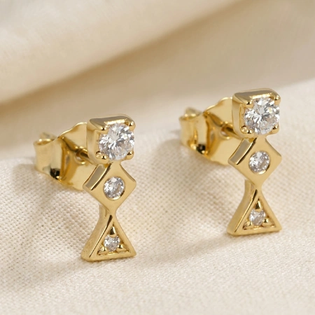 Ethical 9Kt Yellow Gold Earrings with Lab Grown Diamond Ethical 9Kt Yellow Gold Earrings with Lab Grown Diamond
