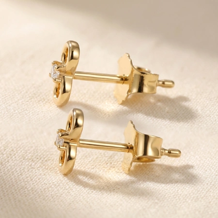 9Kt Yellow Gold Studs with IGI Certified Lab Grown Diamond 9Kt Yellow Gold Studs with IGI Certified Lab Grown Diamond