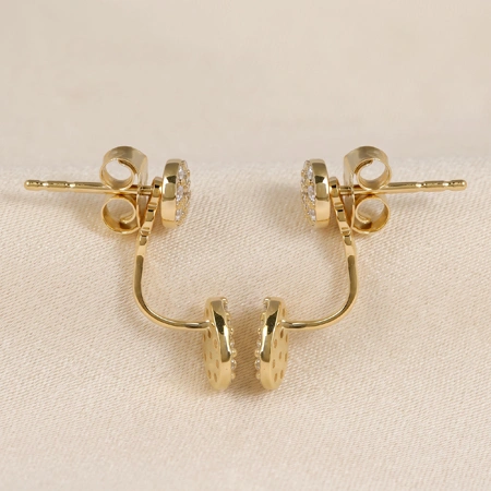 9 Kt Yellow Gold Earrings with Lab Grown Diamond Bulk