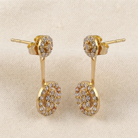 9Kt Yellow Gold Jacket Earrings with Lab Grown Diamond
