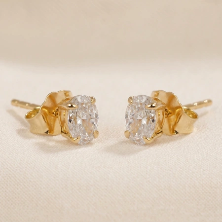 9Kt Yellow Gold Studs with Certified Lab Diamond 9Kt Yellow Gold Studs with Certified Lab Diamond