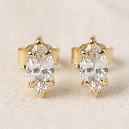 Lab Grown DIAMOND 9Kt Yellow Gold Studs Wholeale
