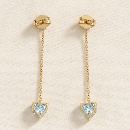 Lab Paraiba Tourmaline Diamond Gold Threader Earrings Lab Paraiba Tourmaline Diamond Gold Threader Earrings