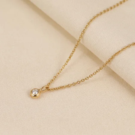 14KT Yellow Gold Lab Grown Diamond Solitaire Necklace 14KT Yellow Gold Lab Grown Diamond Solitaire Necklace
