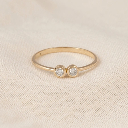 Eco Friendly Yellow Gold Delicate Ring With Lab Grown Diamond Eco Friendly Yellow Gold Delicate Ring With Lab Grown Diamond
