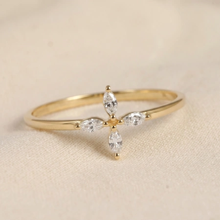 9Kt Solid Yellow Gold Finger Ring With Lab Grown Diamond 9Kt Solid Yellow Gold Finger Ring With Lab Grown Diamond