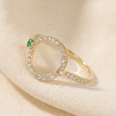 9 Kt Yellow Gold Ring Maker With Lab Grown Diamond