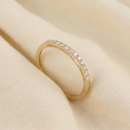 9Kt Yellow Solid Gold Eternity Band With Lab Grown Diamond 9Kt Yellow Solid Gold Eternity Band With Lab Grown Diamond