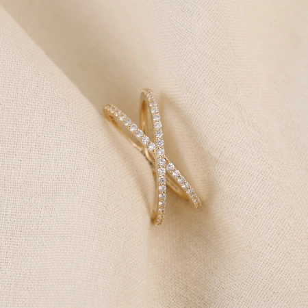 Lab Grown Diamond Yellow Gold Criss Cross Eternity Band Lab Grown Diamond Yellow Gold Criss Cross Eternity Band