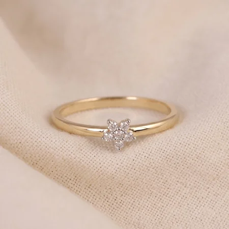 10KT Gold Floral Cluster Lab-Grown Diamond Ring Manufacturer