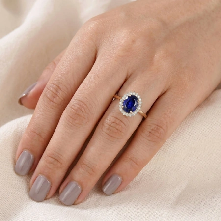 Gold Ring Lab Grown Diamond And Blue Sapphire Wholesale Gold Ring Lab Grown Diamond And Blue Sapphire Wholesale