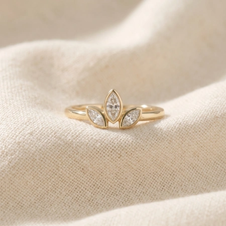 Stunning 9Kt Yellow Gold Ring With Lab Grown Diamond