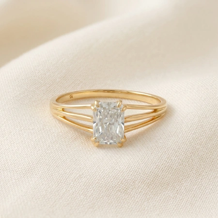 Handcrafted 9 Karat Solid Gold Ring With Lab Grown Diamond