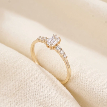 Handcrafted 9Kt Yellow Gold Solitaire Ring Lab Grown Diamond