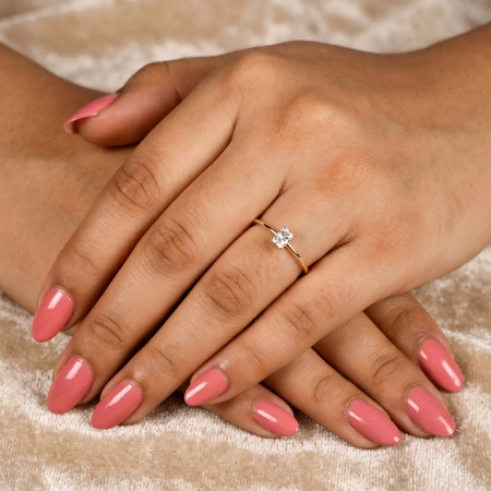 Lab Grown Diamond Handcrafted Solitaire Yellow Gold Ring