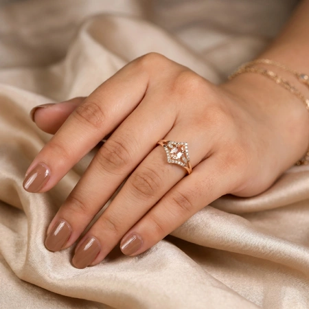 Lab Grown Diamond Morganite 9Kt Yellow Gold Ring Lab Grown Diamond Morganite 9Kt Yellow Gold Ring