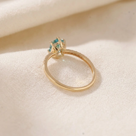 Lab Grown Diamond Paraiba Tourmaline 9Kt Solid Gold Ring Lab Grown Diamond Paraiba Tourmaline 9Kt Solid Gold Ring