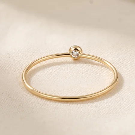 14KT Yellow Gold Lab Grown Diamond Stackable Solitaire Ring 14KT Yellow Gold Lab Grown Diamond Stackable Solitaire Ring