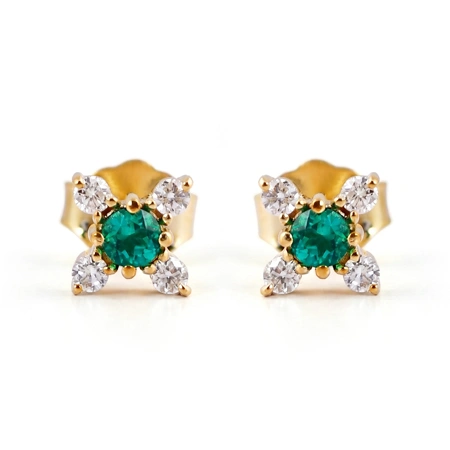 Lab Grown Diamond Columbia Emerald Earrings in 14kt Gold Lab Grown Diamond Columbia Emerald Earrings in 14kt Gold