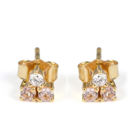Lab Grown Diamond Padparadscha Sapphire Earrings 9kt Gold Lab Grown Diamond Padparadscha Sapphire Earrings 9kt Gold