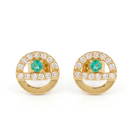 Lab Grown Diamond Columbia Emerald Earrings 9Kt Gold Lab Grown Diamond Columbia Emerald Earrings 9Kt Gold