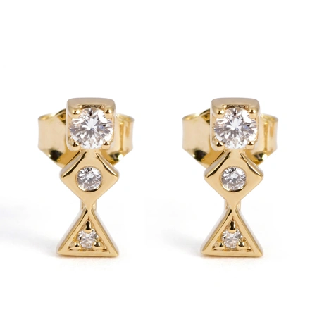 Ethical 9Kt Yellow Gold Earrings with Lab Grown Diamond Ethical 9Kt Yellow Gold Earrings with Lab Grown Diamond