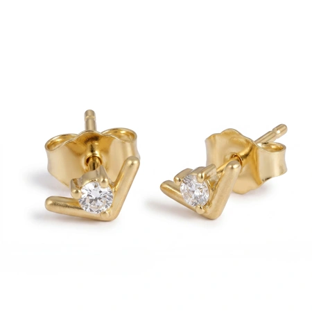 Factory Direct 14Kt Gold Studs with Lab Grown Diamond Factory Direct 14Kt Gold Studs with Lab Grown Diamond
