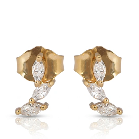 Elegant Solid Gold Earrings with Lab Grown Diamond