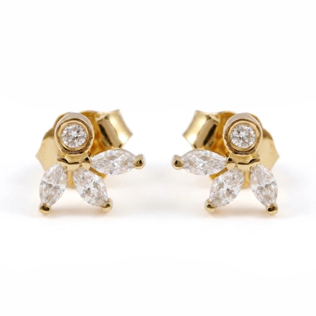 9kt Solid Yellow Gold Earrings with Lab Grown Diamond 9kt Solid Yellow Gold Earrings with Lab Grown Diamond