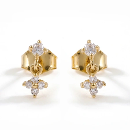 9 Kt Gold Earrings Production with Lab Grown Diamond
