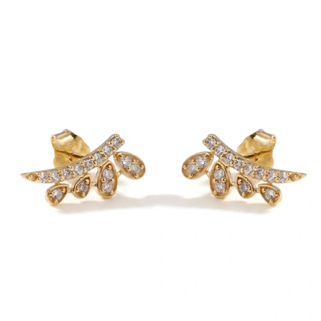 9 Kt Yellow Gold Earrings Production with Lab Grown Diamond