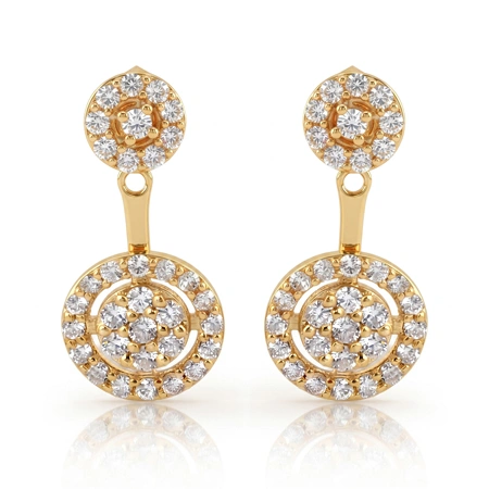9Kt Yellow Gold Jacket Earrings with Lab Grown Diamond