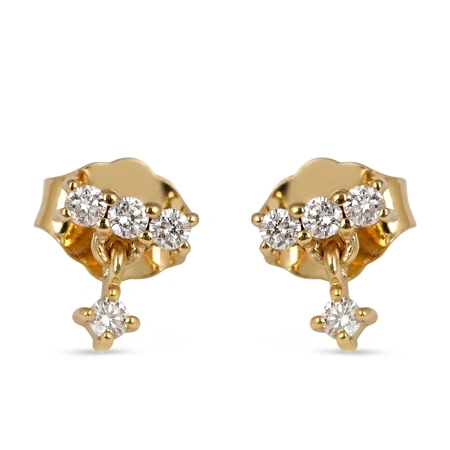 9Kt Solid Yellow Gold Studs with Lab Grown Diamond 9Kt Solid Yellow Gold Studs with Lab Grown Diamond