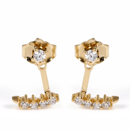 9Kt Yellow Gold Ear Jacket Earrings with Lab Grown Diamond 9Kt Yellow Gold Ear Jacket Earrings with Lab Grown Diamond