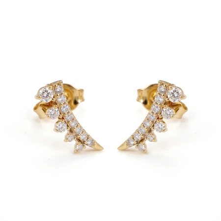 9Kt Yellow Gold Ear Climber with Lab Grown Diamond