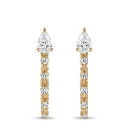 9Kt Yellow Gold Drop Earrings with Lab Grown Diamond 9Kt Yellow Gold Drop Earrings with Lab Grown Diamond