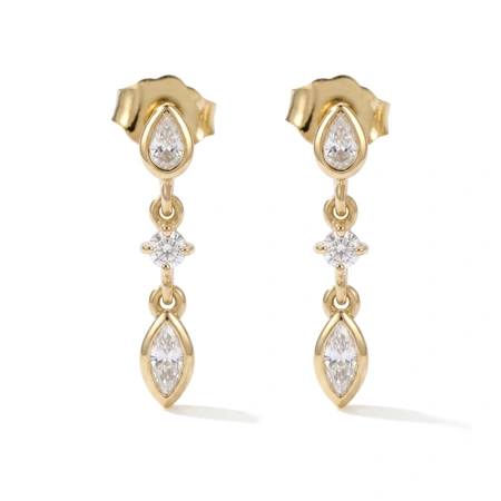 Bulk 9Kt Gold Drop Earrings with Lab Grown Diamond Bulk 9Kt Gold Drop Earrings with Lab Grown Diamond