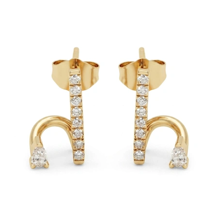 B2B 9Kt Gold Drop Earrings with Lab Grown Diamond Supplier