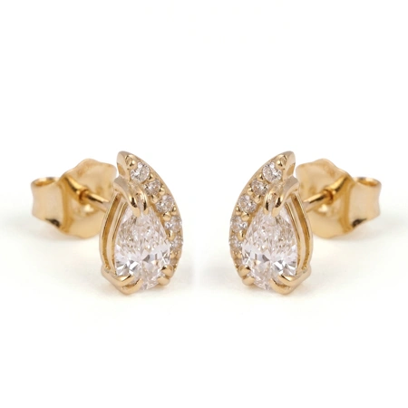 Lab Grown Diamond 9Kt Yellow Gold Earrings Production Lab Grown Diamond 9Kt Yellow Gold Earrings Production