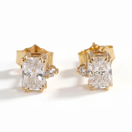 Lab Grown Diamond 9Kt Yellow Gold Earrings Bulk Manufacturing Lab Grown Diamond 9Kt Yellow Gold Earrings Bulk Manufacturing